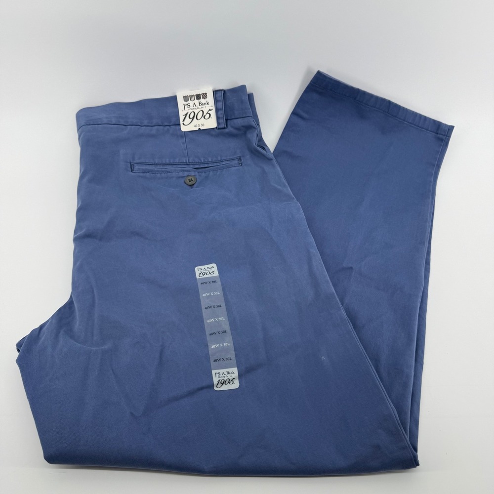 Jos. A. Bank 1905 Collection Blue Chino Pants Mens 40x30 Cotton Stretch